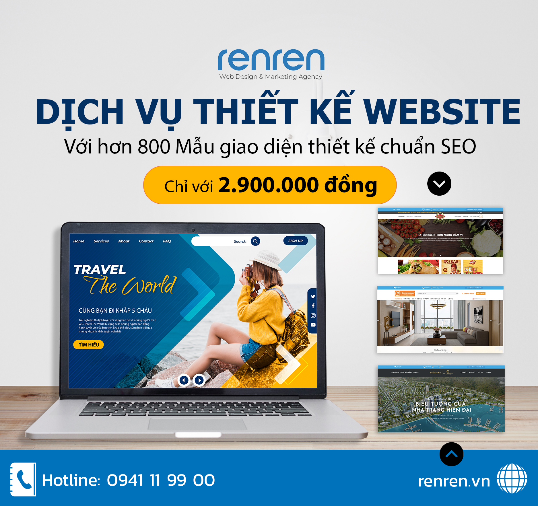 Dịch vụ thiết kết website – Chỉ 2.900.000 đồng sử dụng trọn đời.