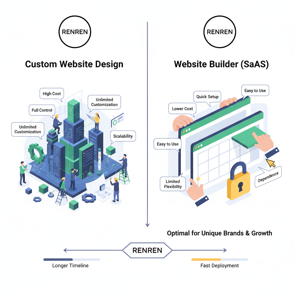 Thiết kế website riêng hay sử dụng nền tảng thuê: Lựa chọn nào tối ưu cho doanh nghiệp bạn?